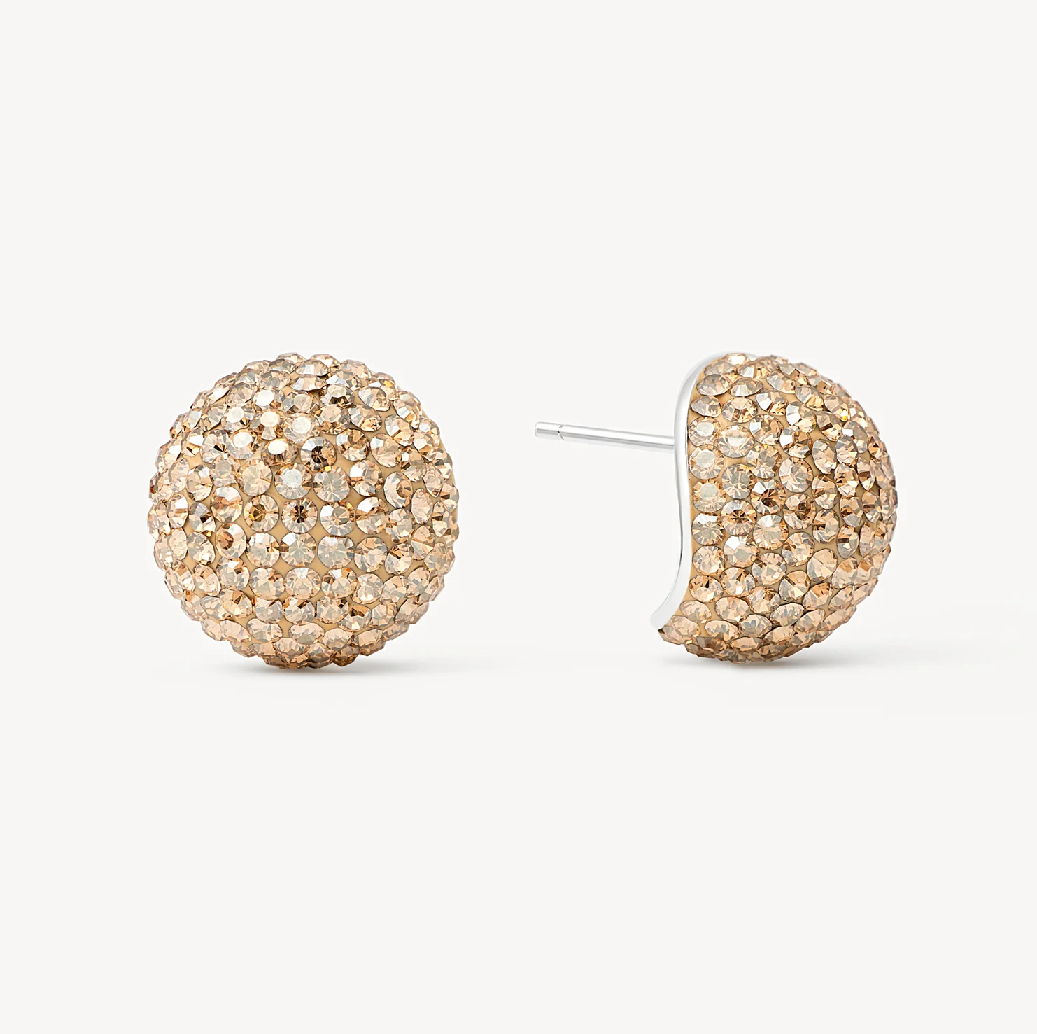 Hillberg and Berk Icon soft gold vermeil sparkle ball studs