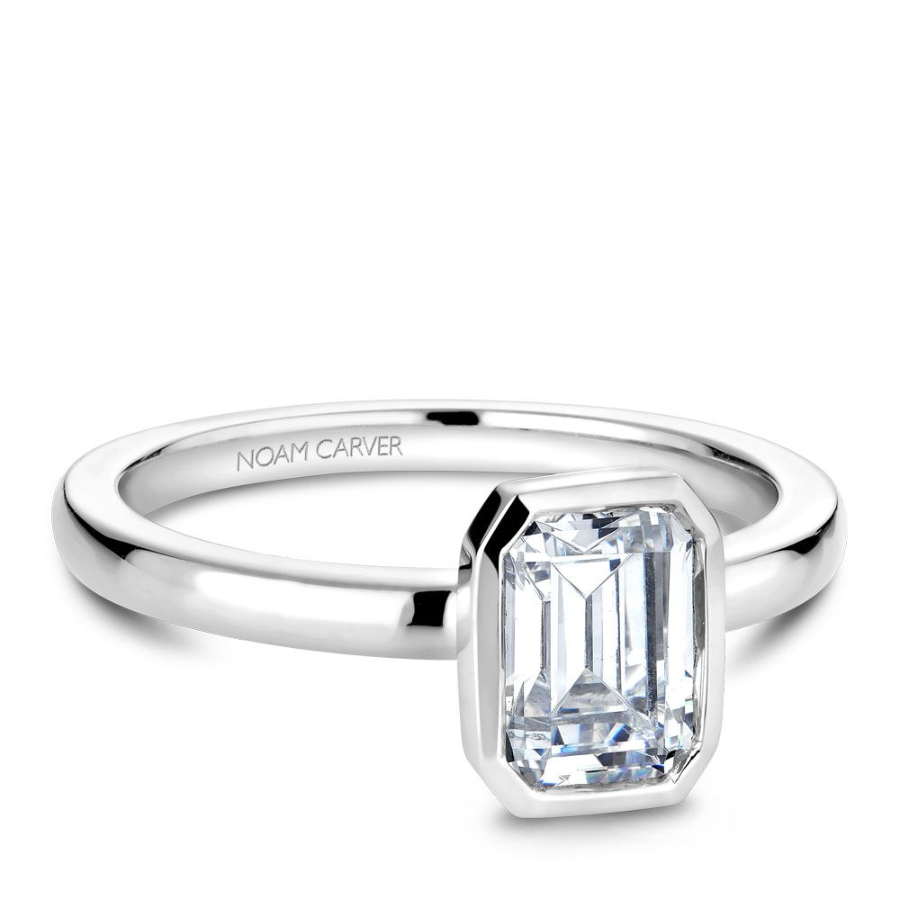 Noam Carver Emerald Cut Bezel Engagement Ring - Image 4