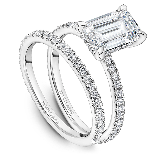 Noam Carver Emerald Cut Hidden Halo Pavé Engagement Ring - Image 6