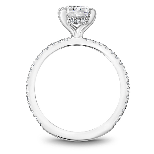 Noam Carver Emerald Cut Hidden Halo Pavé Engagement Ring - Image 4