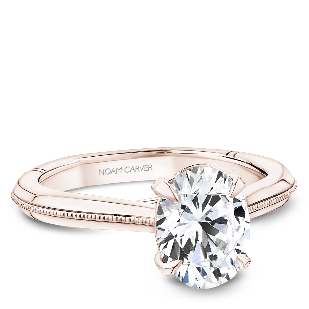Noam Carver Oval Milgrain Solitaire Engagement Ring - Image 5