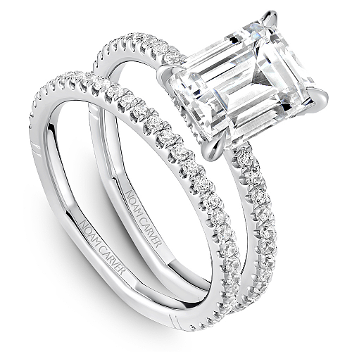 Noam Carver Emerald Cut Hidden Halo Engagement Ring - Image 4