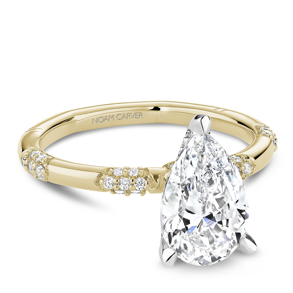 Noam Carver Pear Pavé Accents Engagement Ring - Image 2