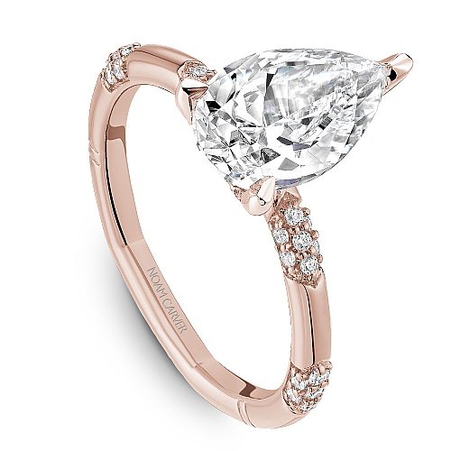 Noam Carver Pear Pavé Accents Engagement Ring - Image 6