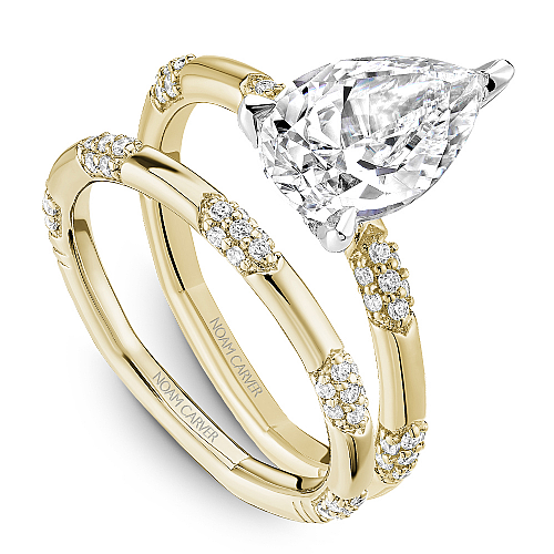 Noam Carver Pear Pavé Accents Engagement Ring - Image 4