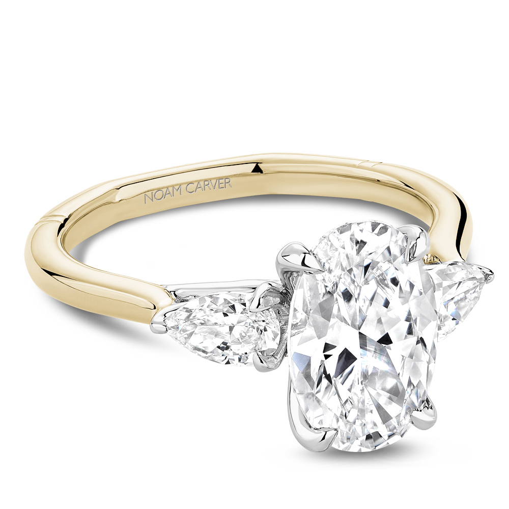 Noam Carver Oval and Pear Trinity Engagement Ring - Image 2