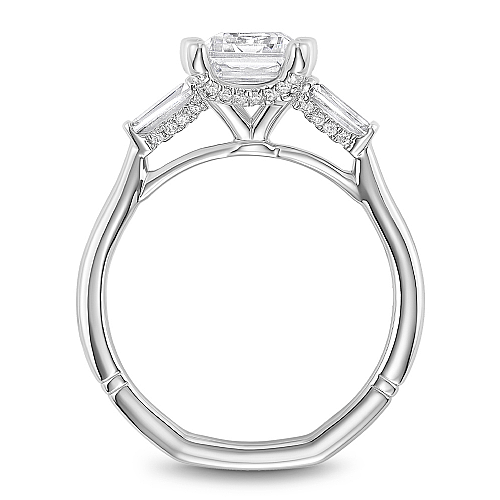 Noam Carver Emerald Cut Trinity Engagement Ring - Image 6