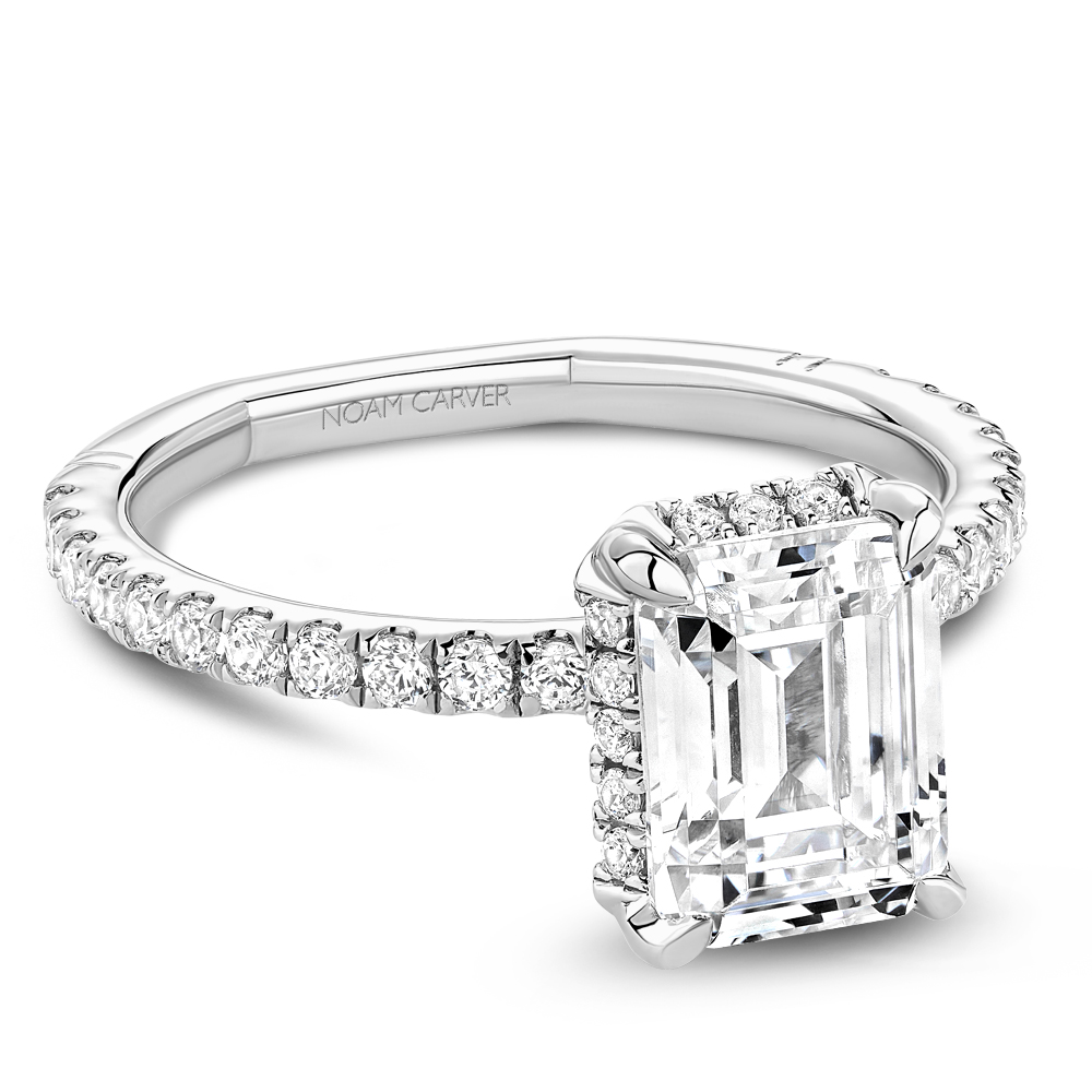 Noam Carver Emerald Cut Halo Engagement Ring - Image 2