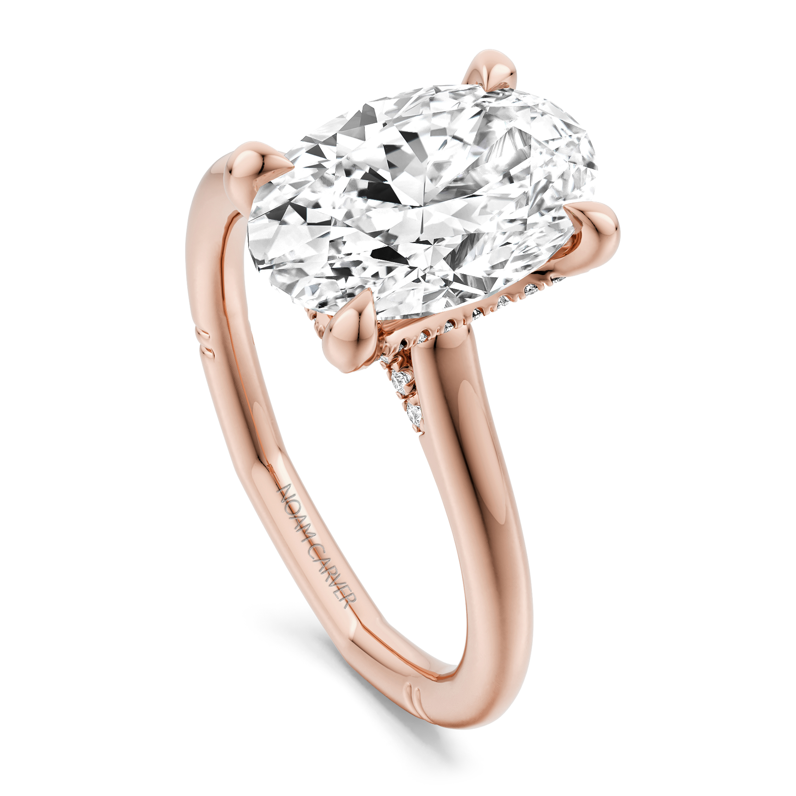 Noam Carver Oval Hidden Halo Engagement Ring - Image 5