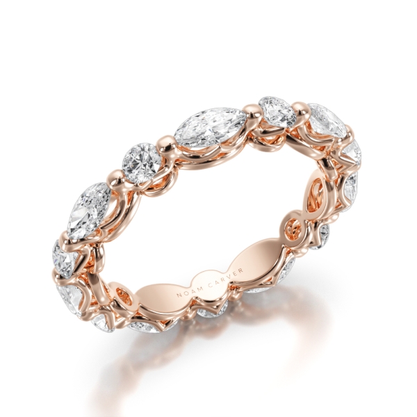 Noam Carver Shared Prong Marquise and Round Eternity Band - Image 6