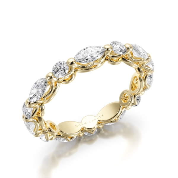 Noam Carver Shared Prong Marquise and Round Eternity Band - Image 2
