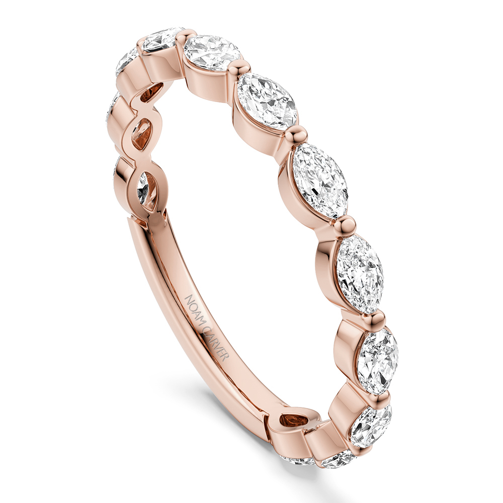 Noam Carver Single Shared Prong Marquise Diamond Band - Image 4