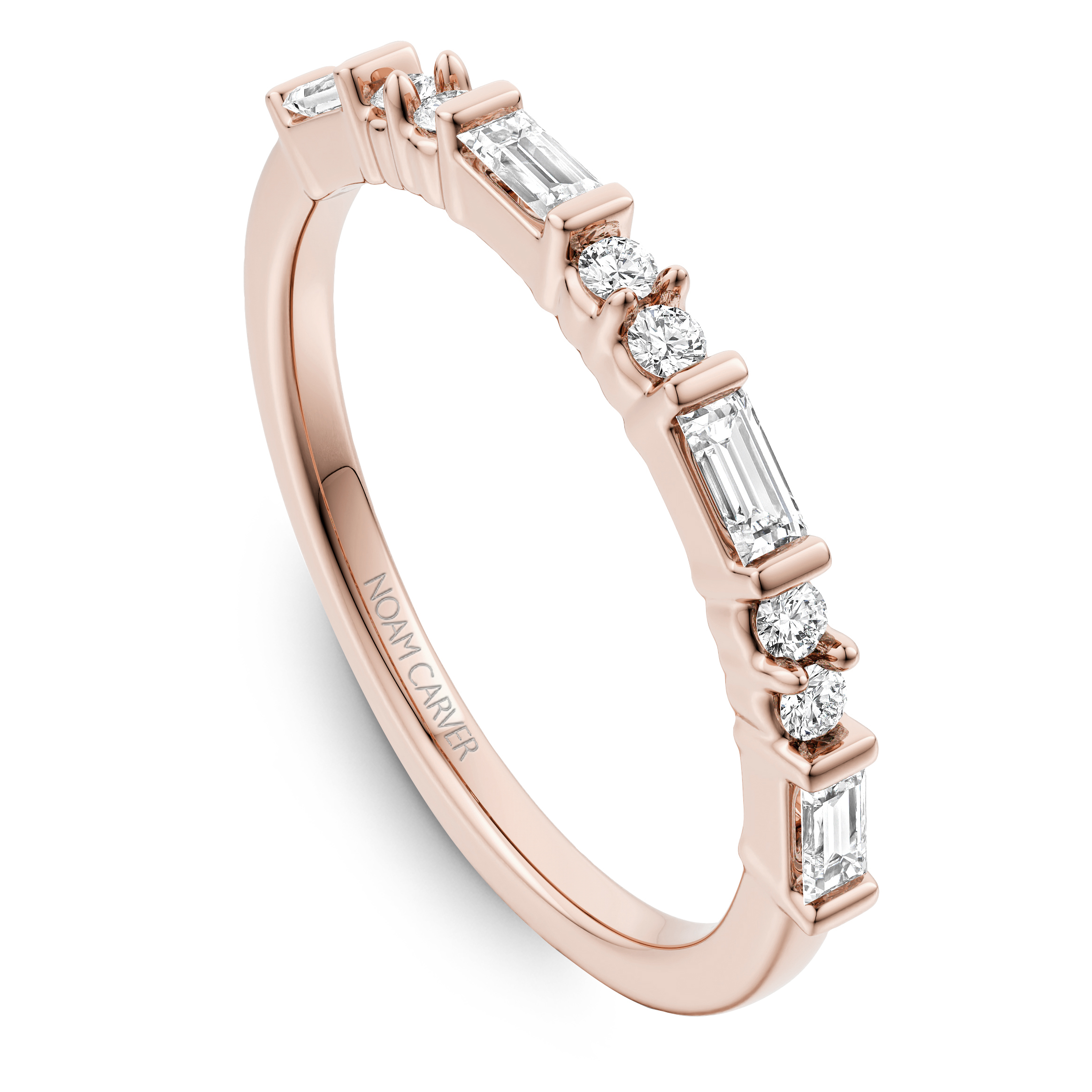 Noam Carver 1.5mm Baguette and Round Diamond Band - Image 4