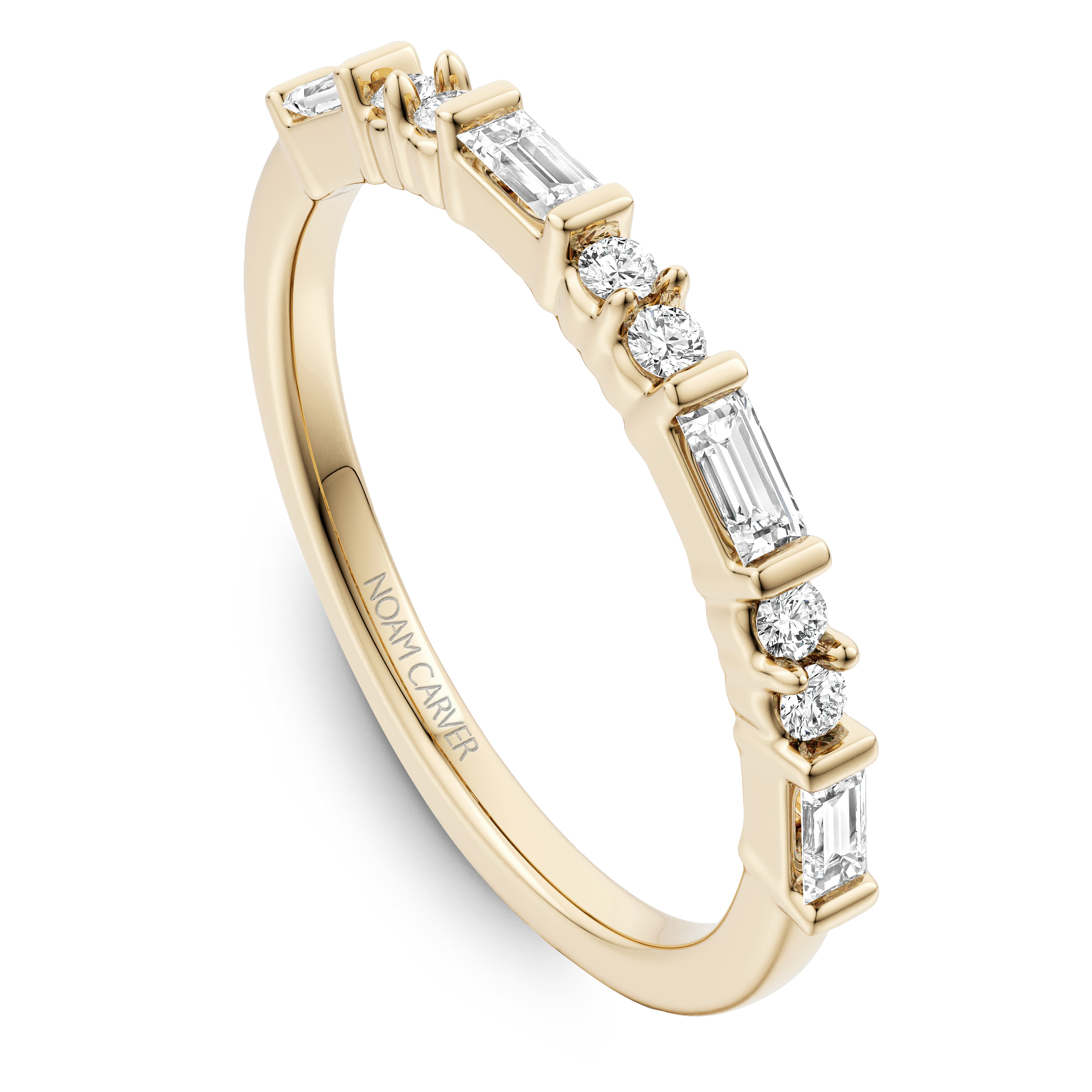 Noam Carver 1.5mm Baguette and Round Diamond Band - Image 2