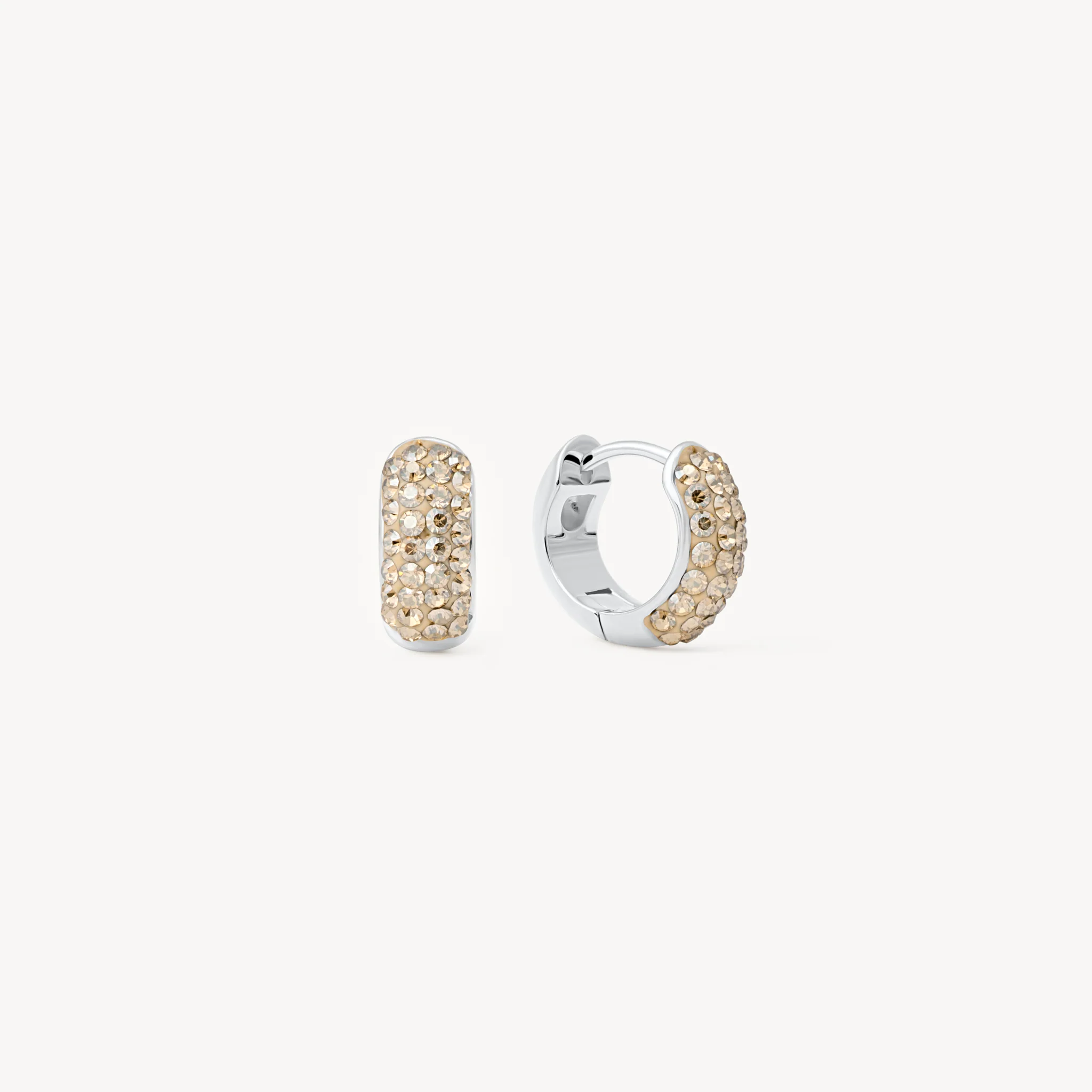 Silver Mini Sparkle Hoop Huggies - Image 2