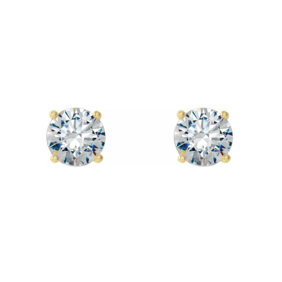 0.55ctw Lab Grown Diamond 10K Yellow Gold Studs - Image 2