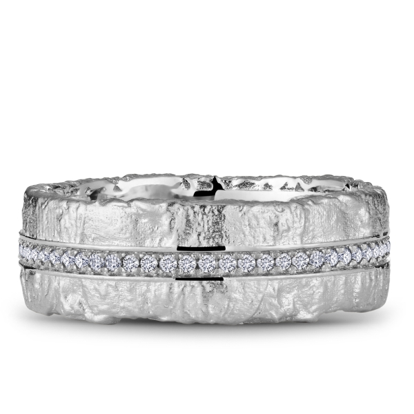 Noam Carver Bark Texture Diamond Band - Image 6