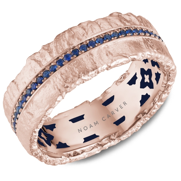 Noam Carver Bark Texture Sapphire Band - Image 5