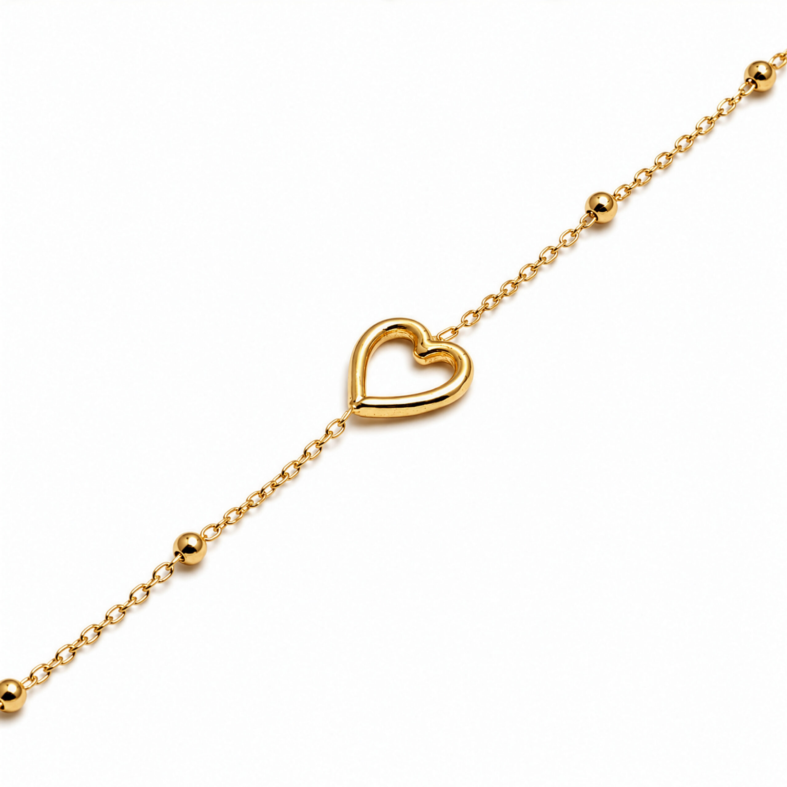 Sterling Silver Gold Vermeil Cutout Heart Bracelet - Image 4