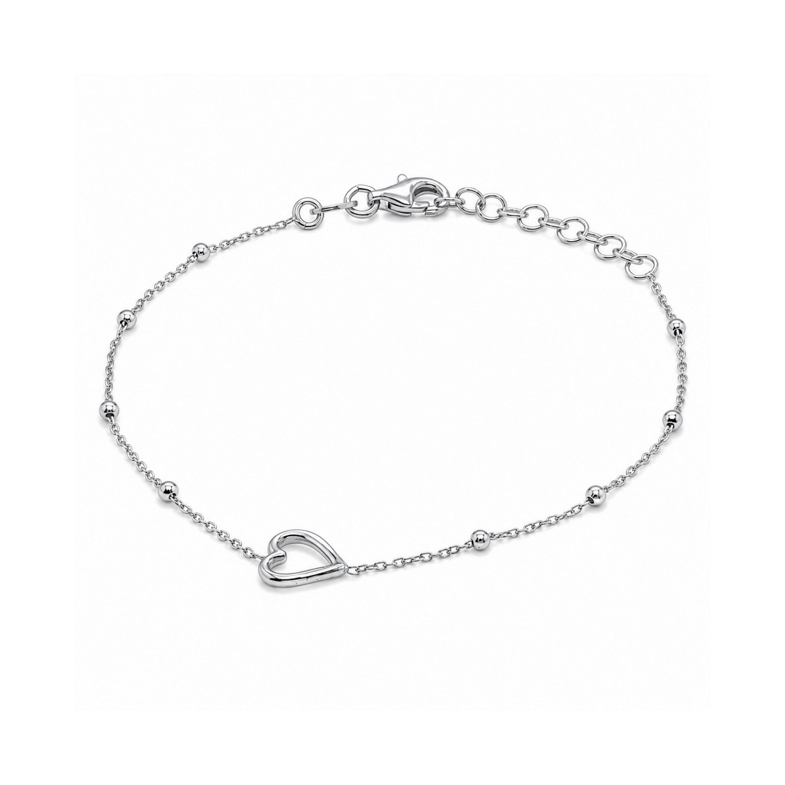 Sterling Silver Cutout Heart Bracelet - Image 2