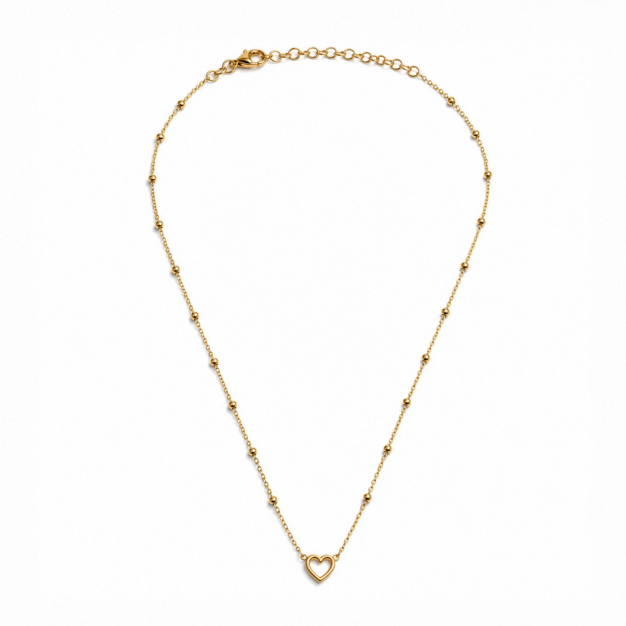 Sterling Silver Gold Vermeil Cutout Heart Necklace - Image 4