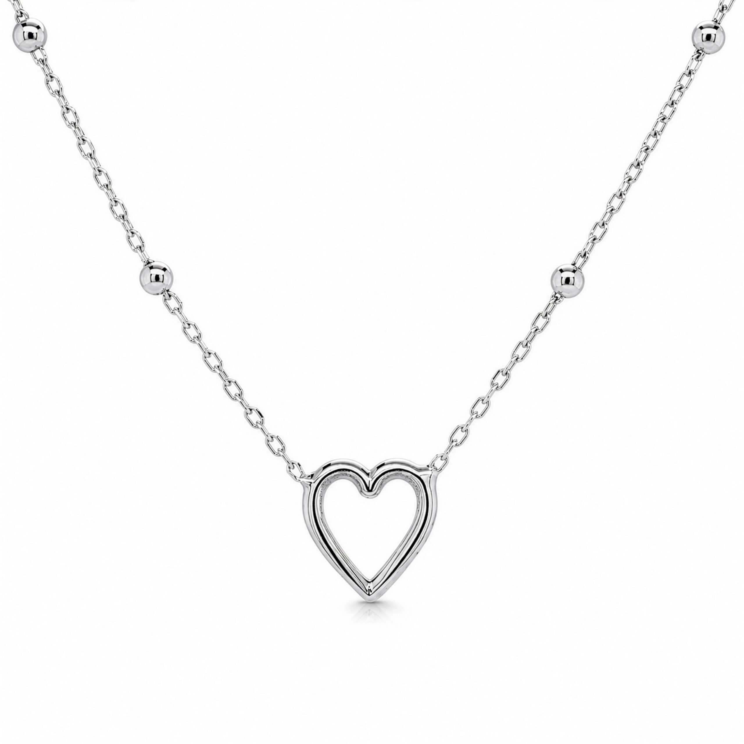 Sterling Silver Cutout Heart Necklace - Image 2