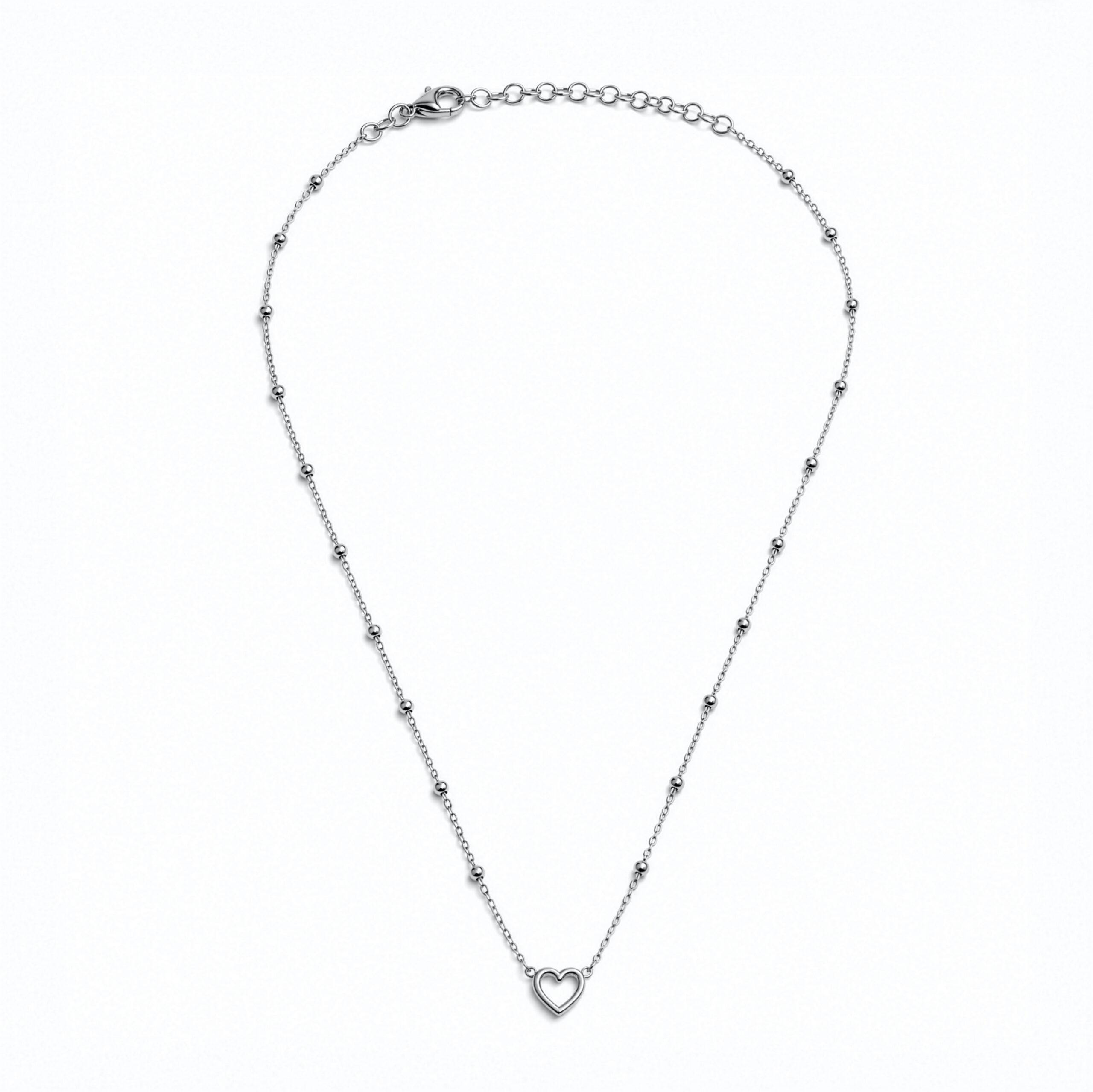 Sterling Silver Cutout Heart Necklace - Image 4
